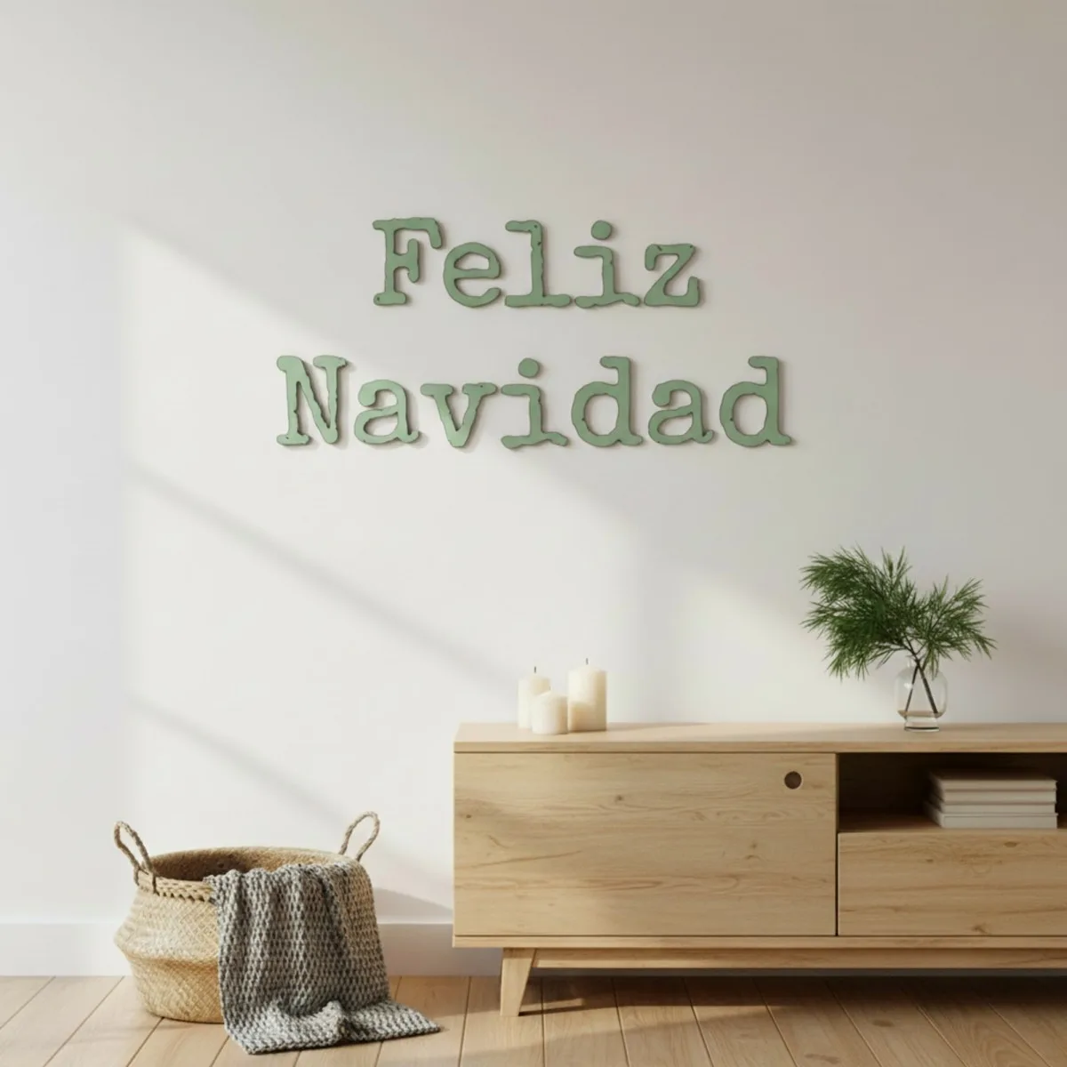 Feliz Navidad – Typemachine letters van berkenmultiplex (2 stukken)
