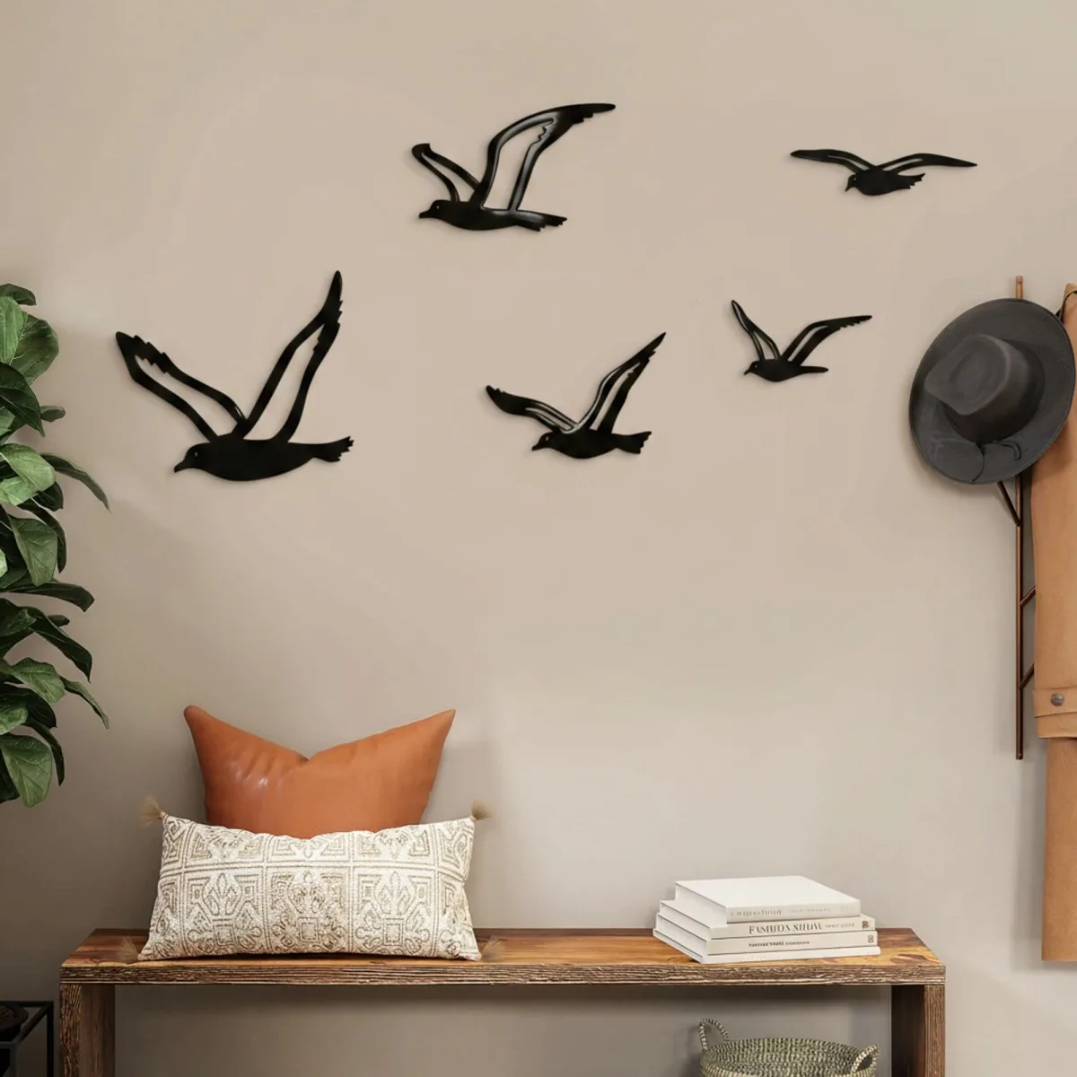 Seagull Flock Wall Decor – 5 Pieces – Birch Plywood