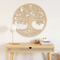Décoration murale arbre de vie avec racines – contreplaqué de bouleau