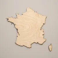 France Map Wooden Wall Decor – Birch Plywood (2 pieces)