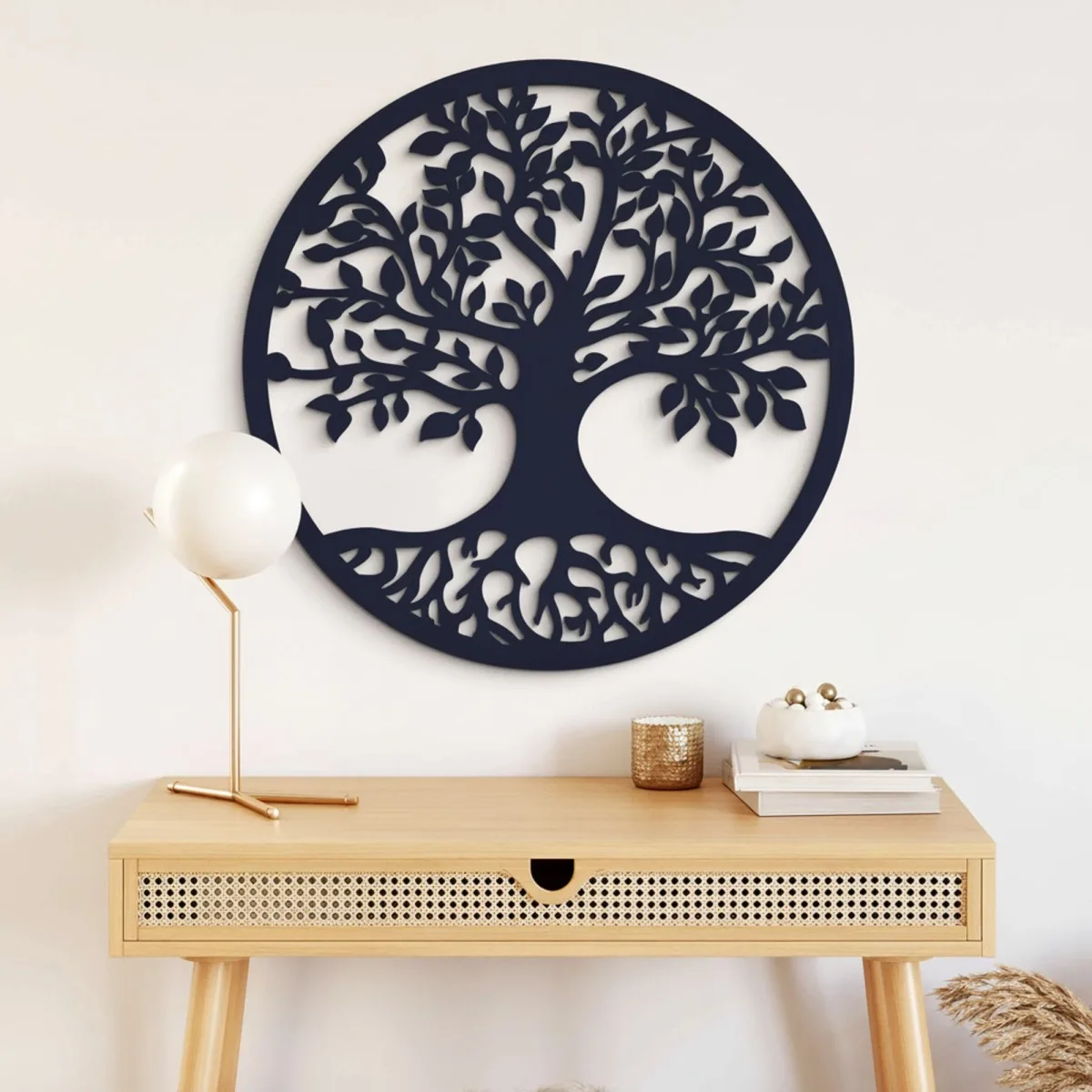 Décoration murale arbre de vie avec racines – contreplaqué de bouleau