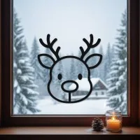 Reindeer Head Line Art Wall Decor – Birch Plywood