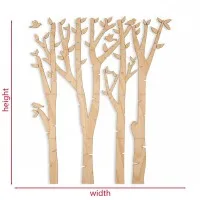Plywood Wall Decor – Birch Forest with Birds, 120×140 cm