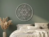 Round plywood decoration - Metatron's Cube