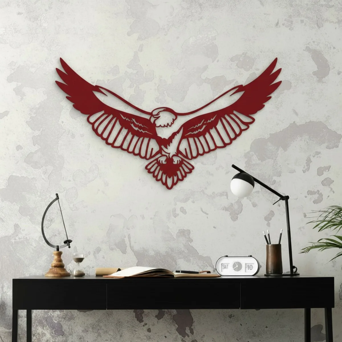 Adler Wanddekoration aus Birken-Sperrholz – Flugender Adler Silhouette