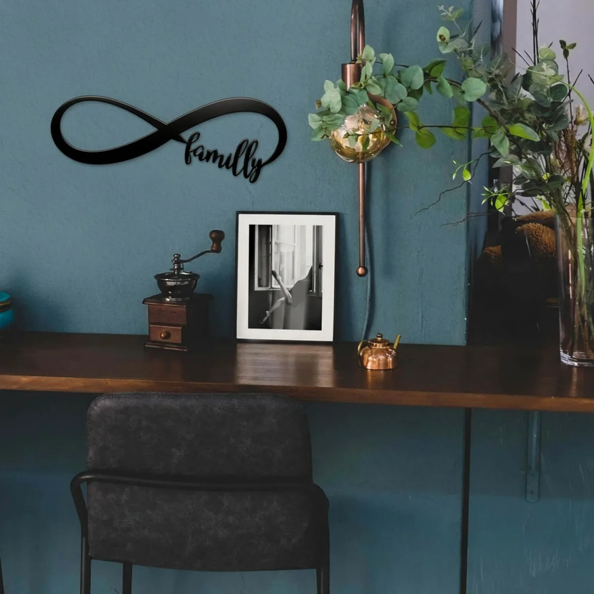 Plywood wall decor “Family” with infinity symbol