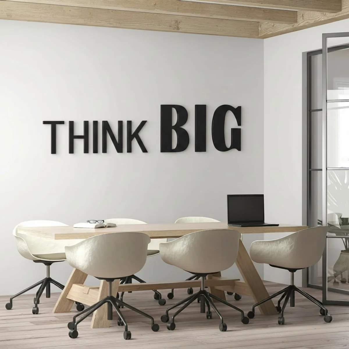 Citation « Think Big » en contreplaqué de bouleau