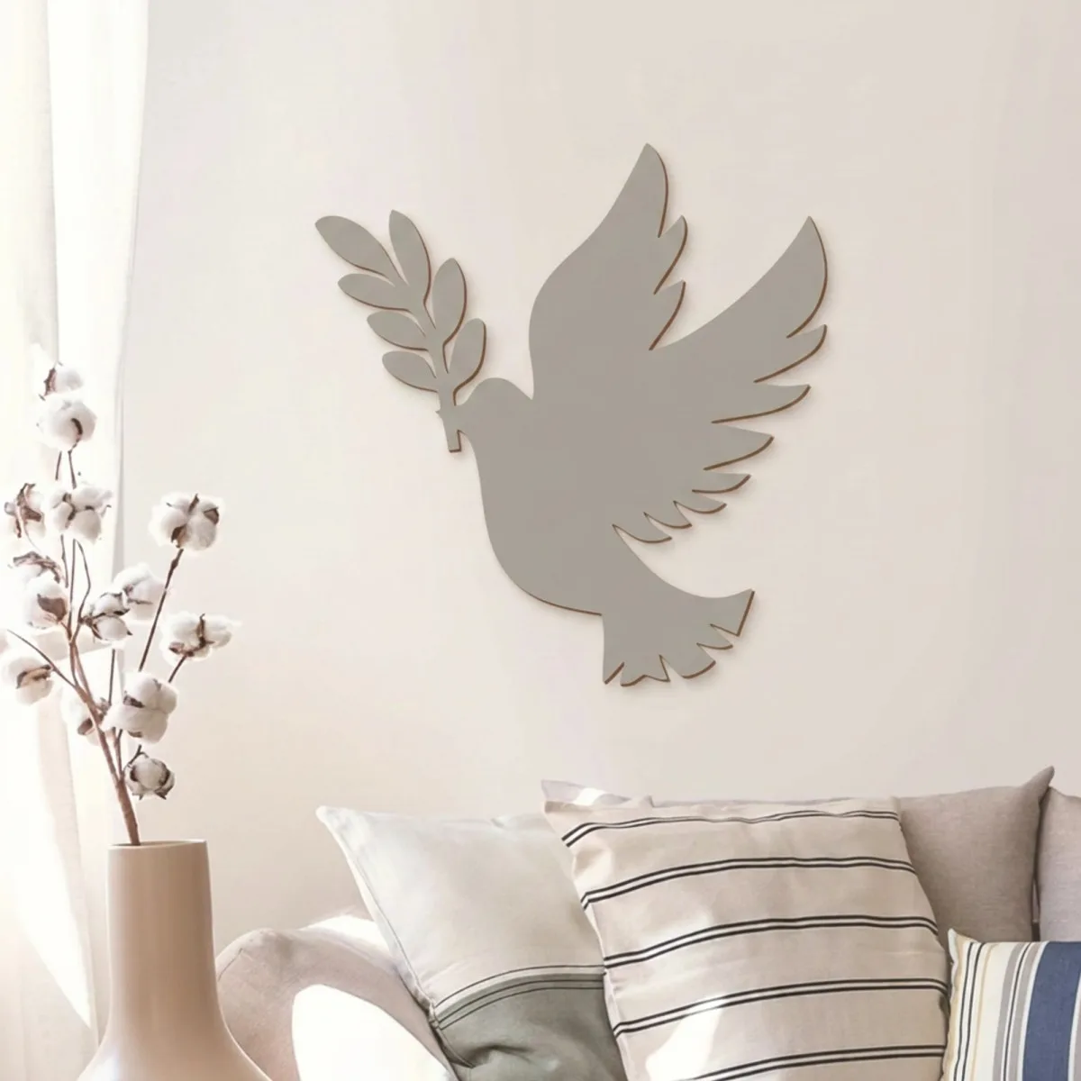 Dove of Peace Wooden Wall Decor – Birch Plywood Bird Silhouette