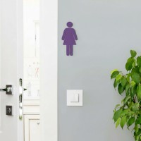 Birch Plywood Restroom Sign — WC Pictogram