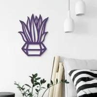 Diamond Potted Plant Wall Decor – Laser-Cut Birch Plywood