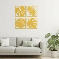 Déco murale Feuilles tropicales – Set de 4 – Bouleau