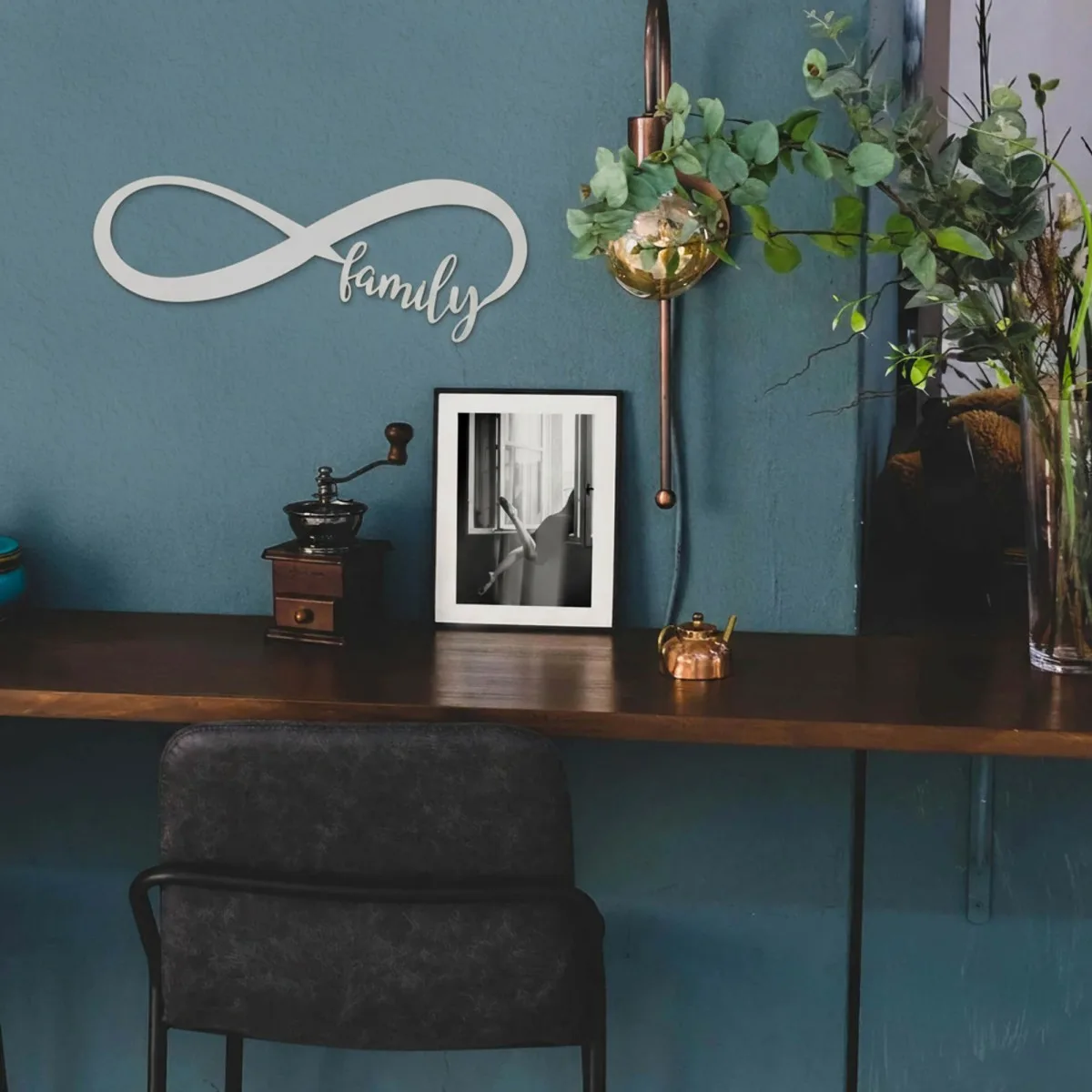 Plywood wall decor “Family” with infinity symbol