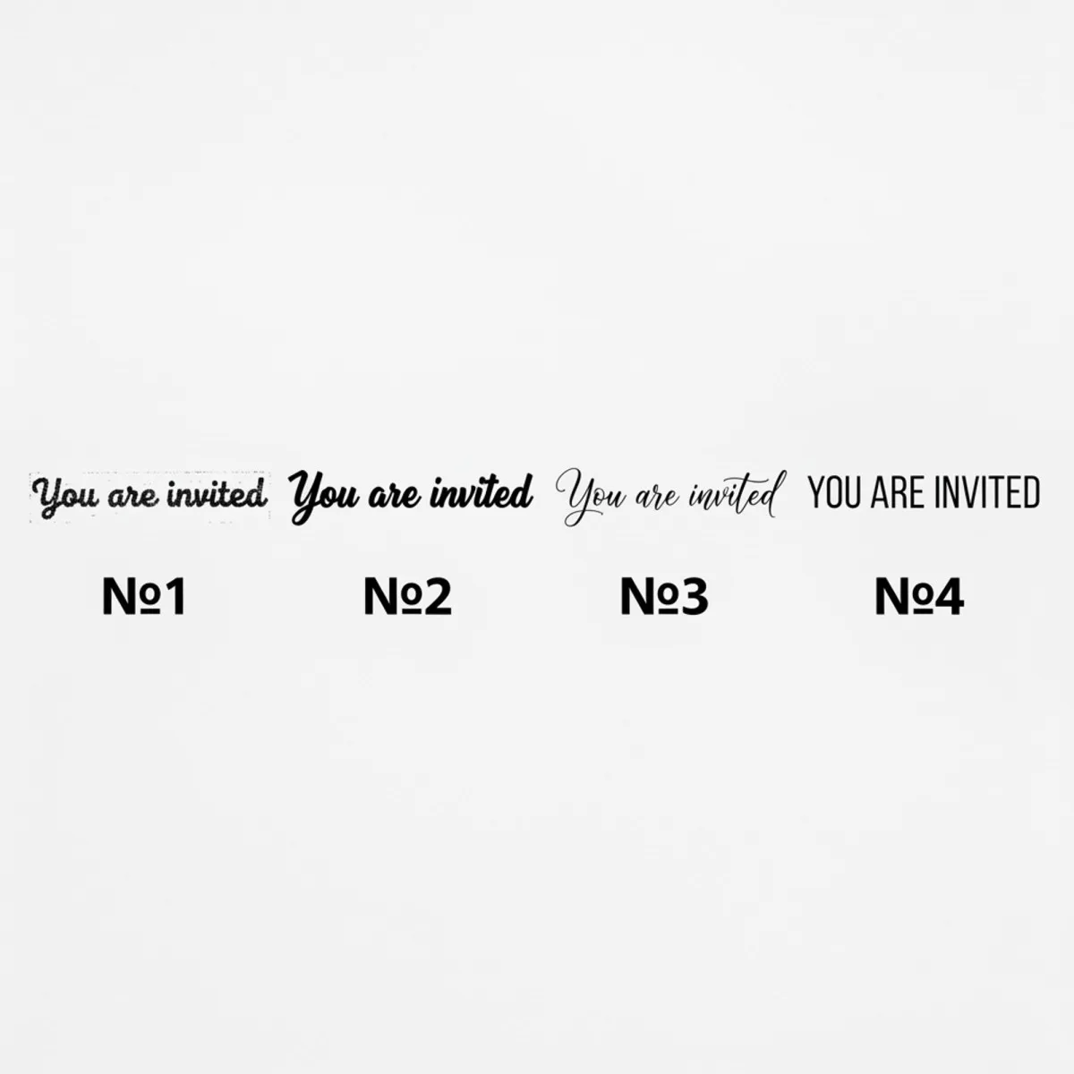 You Are Invited Rubber Stamp – 4 Fonts