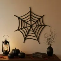 Corner Spider Web Wall Decor – Open Halloween Cobweb Silhouette – Birch Plywood