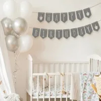 Décoration en bois - Guirlande Happy Birthday - Contreplaqué de bouleau