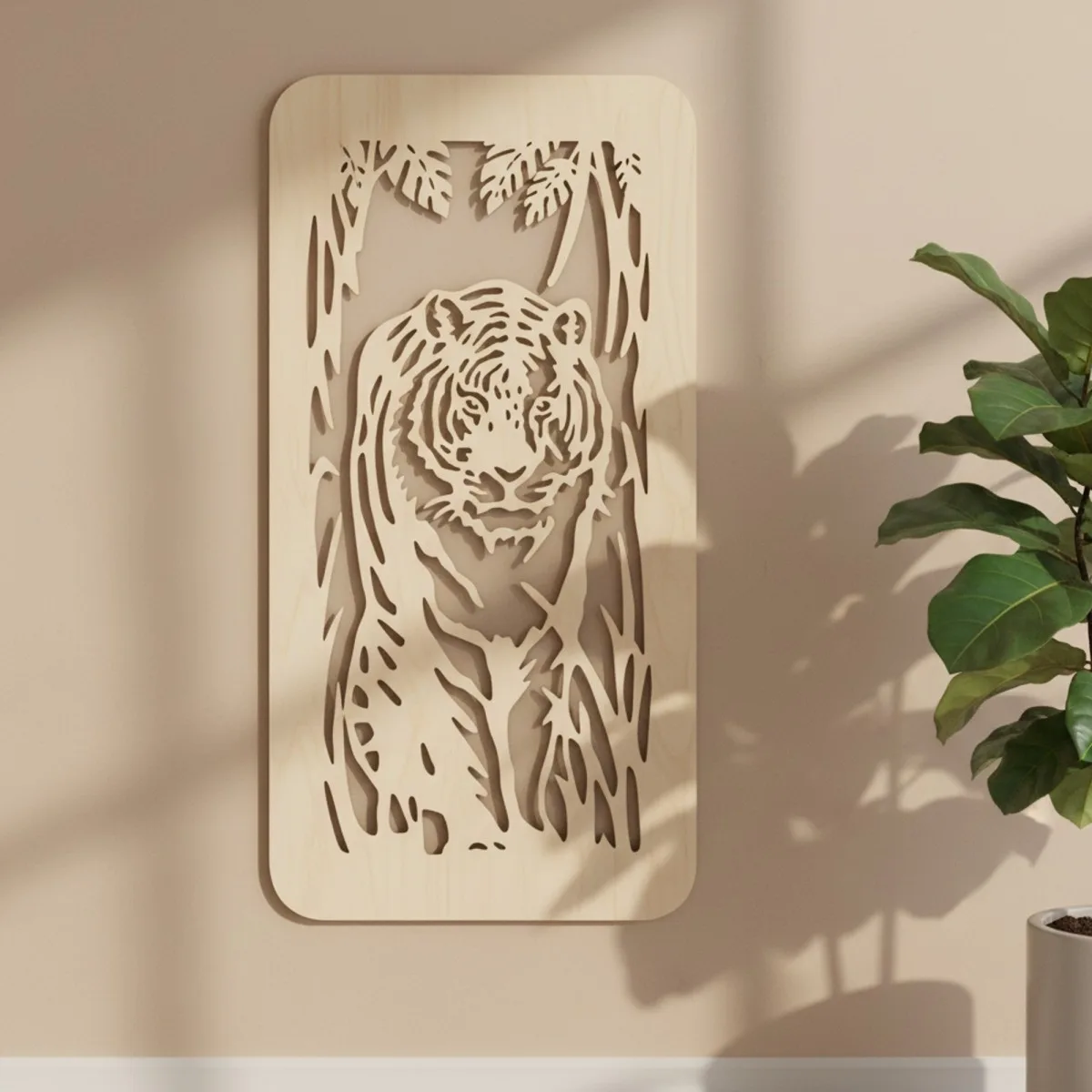 Tiger in the Jungle Wall Art Panel