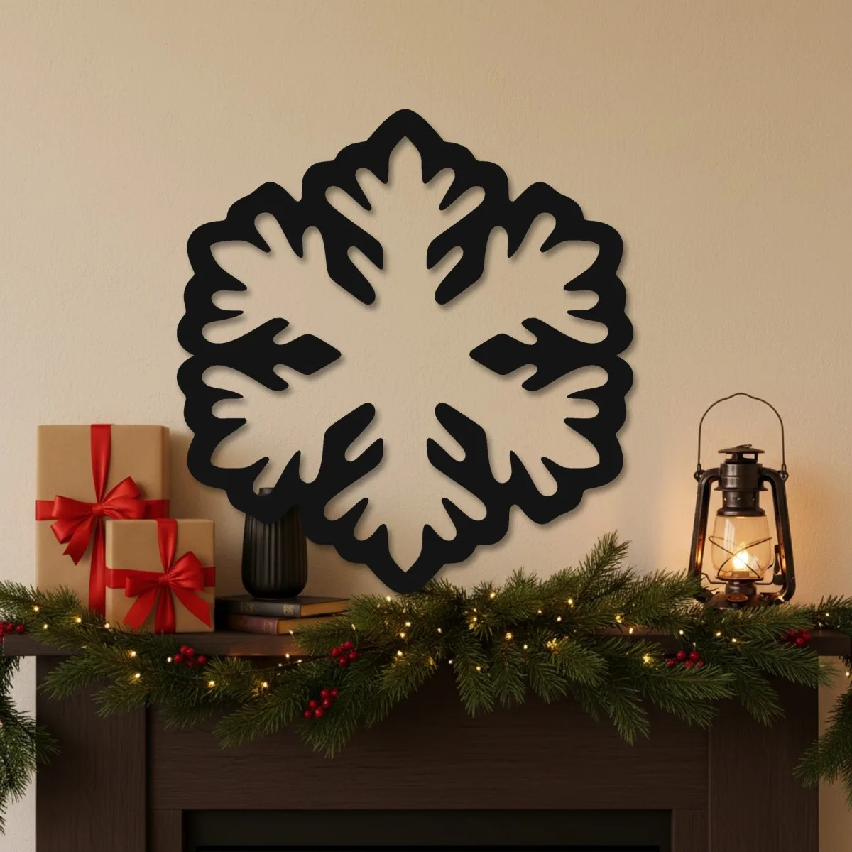 Snowflake Wall Decor – Bold Winter Silhouette – Birch Plywood