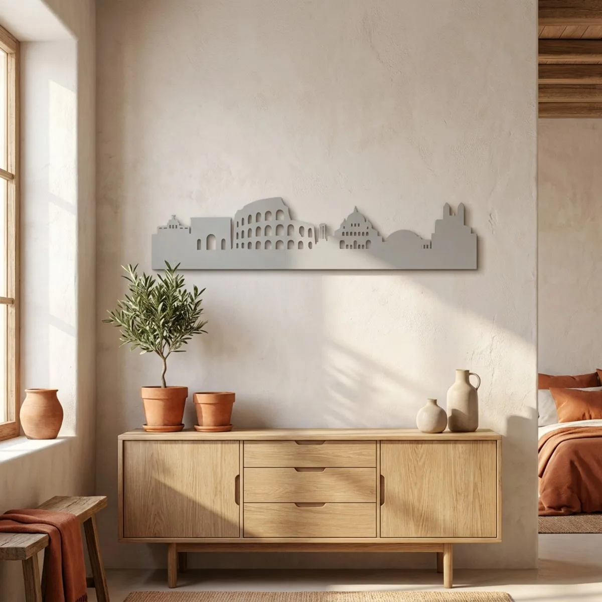 Sperrholz-Wanddekoration – Skyline von Rom