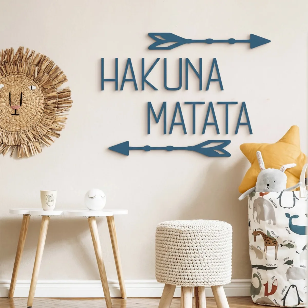 Hakuna Matata Wooden Wall Decor with Arrows - Birch Plywood