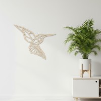 Colibri Origami – Décoration murale en contreplaqué de bouleau