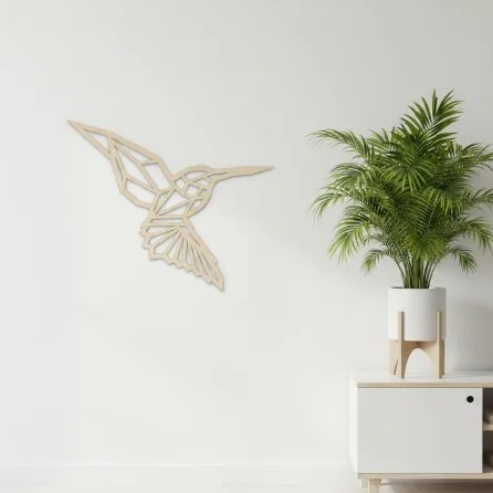 Origami-Kolibri – Wanddekoration aus Birkenfurnier