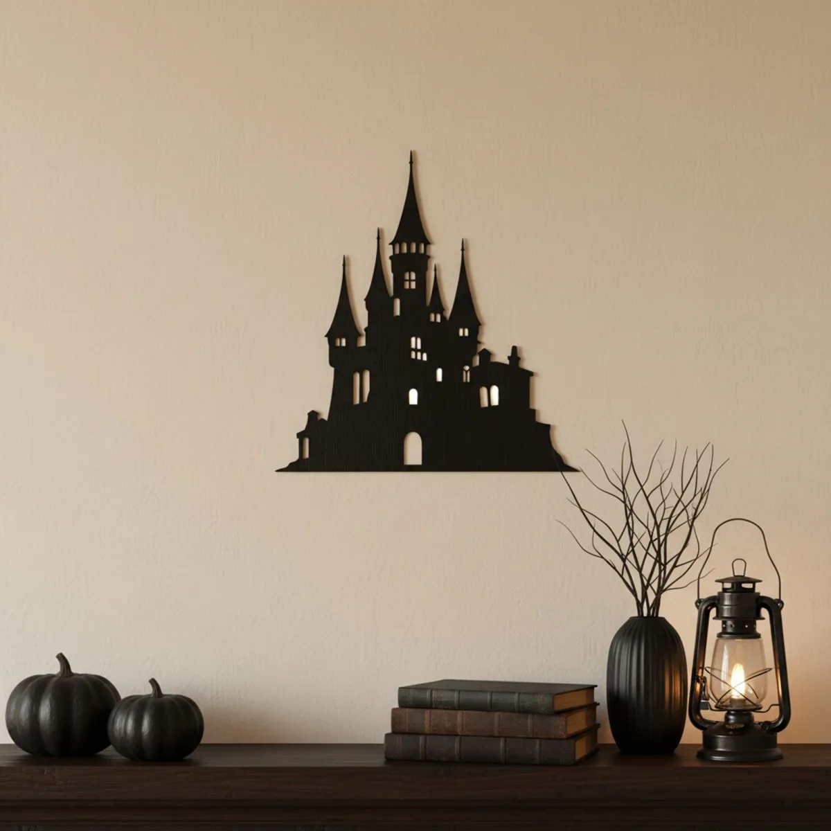 Haunted Castle Wall Decor – Spired Halloween Castle – Birch Plywood