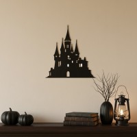 Haunted Castle Wall Decor – Spired Halloween Castle – Birch Plywood