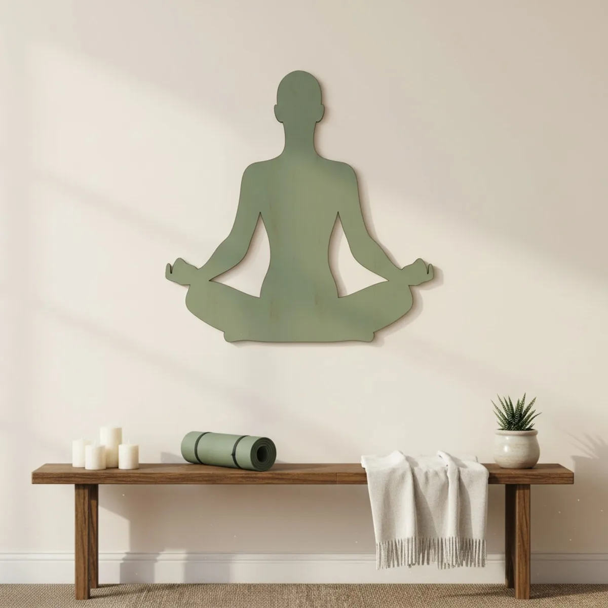 Seated Yoga Pose 01 Birch Plywood Wall Decor