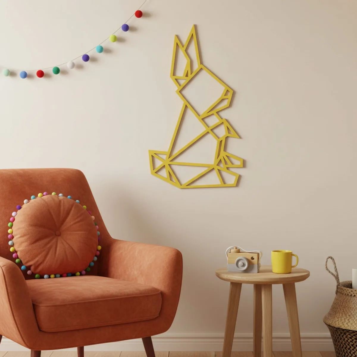 Origami Rabbit – Birch Plywood Wall Decor