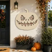 Halloween Kürbis Wandbild – Gruselige Jack-o'-Lantern Silhouette