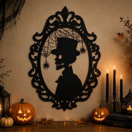 Skeleton In Top Hat Framed Panel