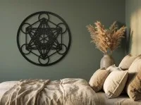 Round plywood decoration - Metatron's Cube