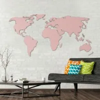Birch Plywood 3D World Map Wall Decor