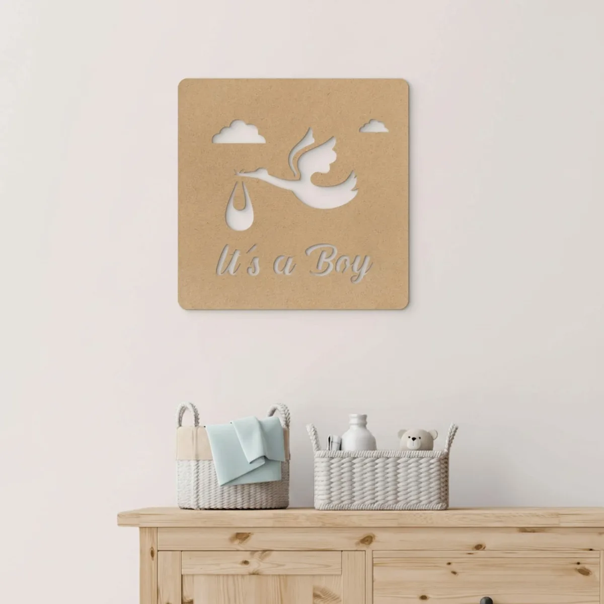 Plywood Wooden Ornament Baby – It's a Boy