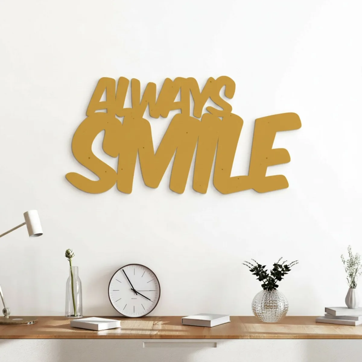 Always Smile – Graffiti-Buchstaben aus Birken-Sperrholz (2-teilig)