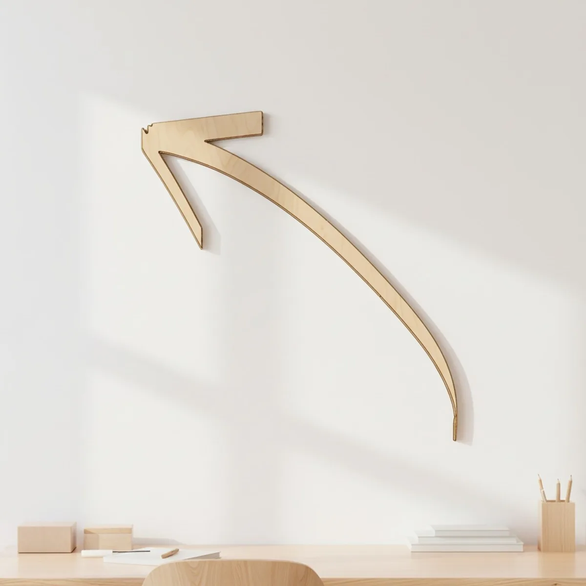 Hand-drawn Arrow Wall Decor – Laser Cut Plywood Silhouette