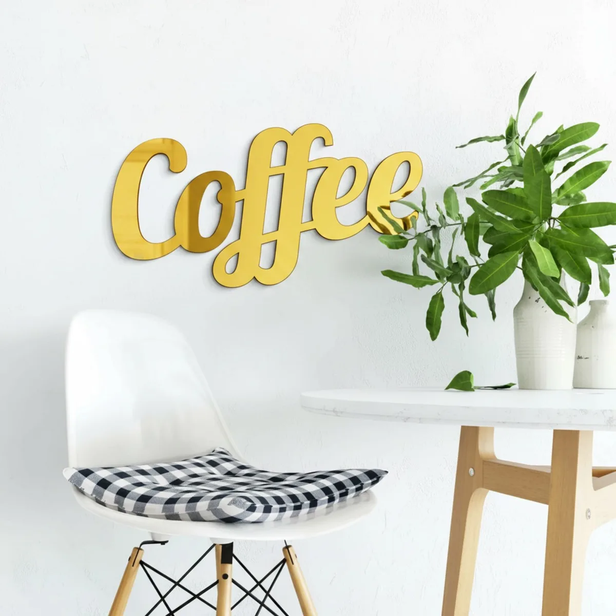 Coffee Script Wood Letters - Kitchen Wall Decor