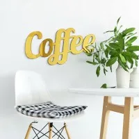 Coffee Script Wood Letters - Kitchen Wall Decor