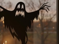 Décor mural Fantôme hurlant – silhouette Halloween avec griffes – contreplaqué de bouleau
