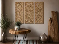 Triptych of Carved Wooden Decorative Panels