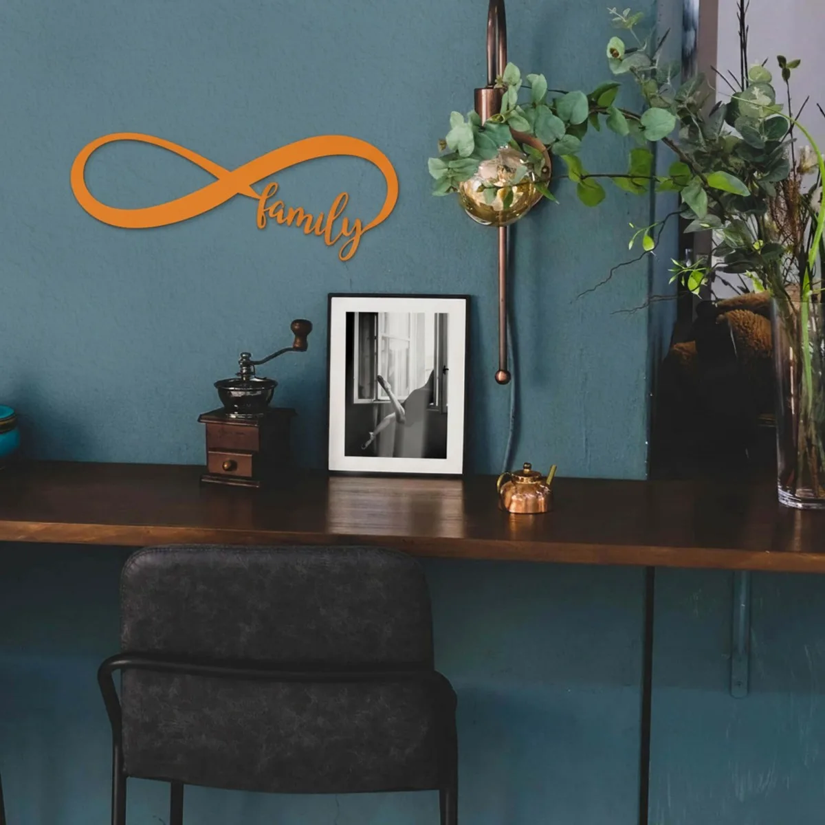 Plywood wall decor “Family” with infinity symbol