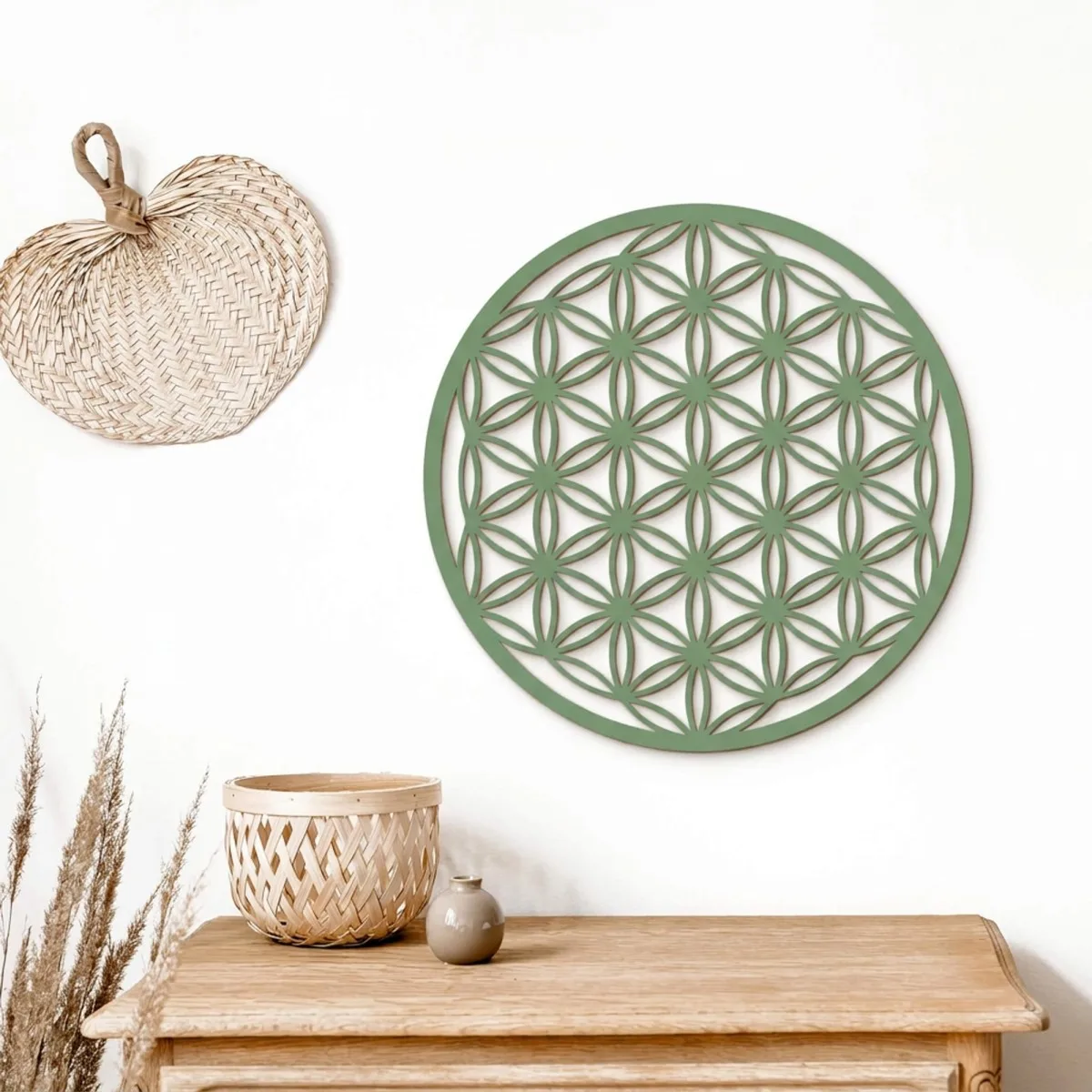 Birch plywood decoration: Flower of Life Symbol of Power