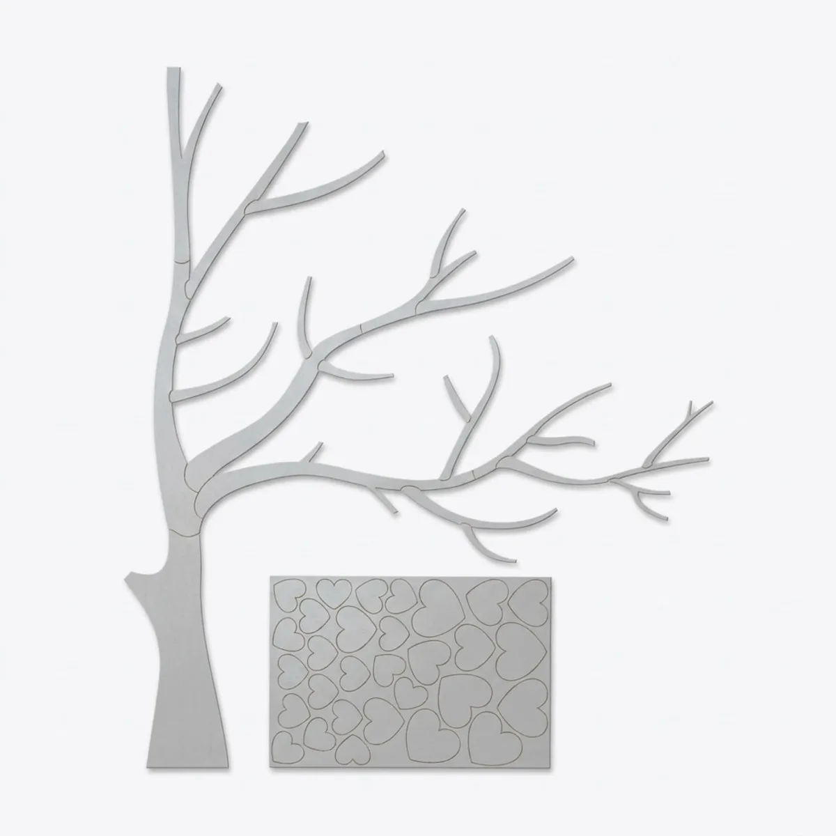 Wooden Wall Decor - Tree with Hearts XXL - 3mm Birch Plywood