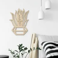 Diamond Potted Plant Wall Decor – Laser-Cut Birch Plywood