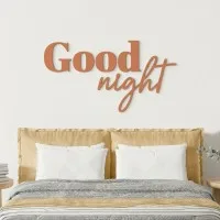 Good Night wanddecoratie van berken multiplex