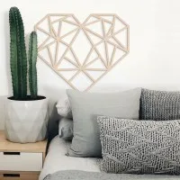 Origami Heart Wall Decor – Birch Plywood – 3 Sizes