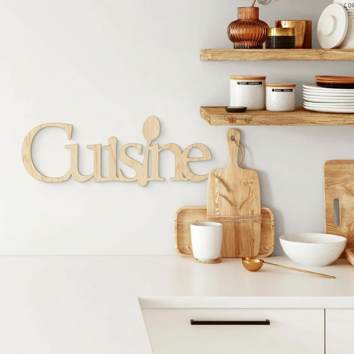 Cuisine Kitchen Sign – Birch Plywood Wall Decor