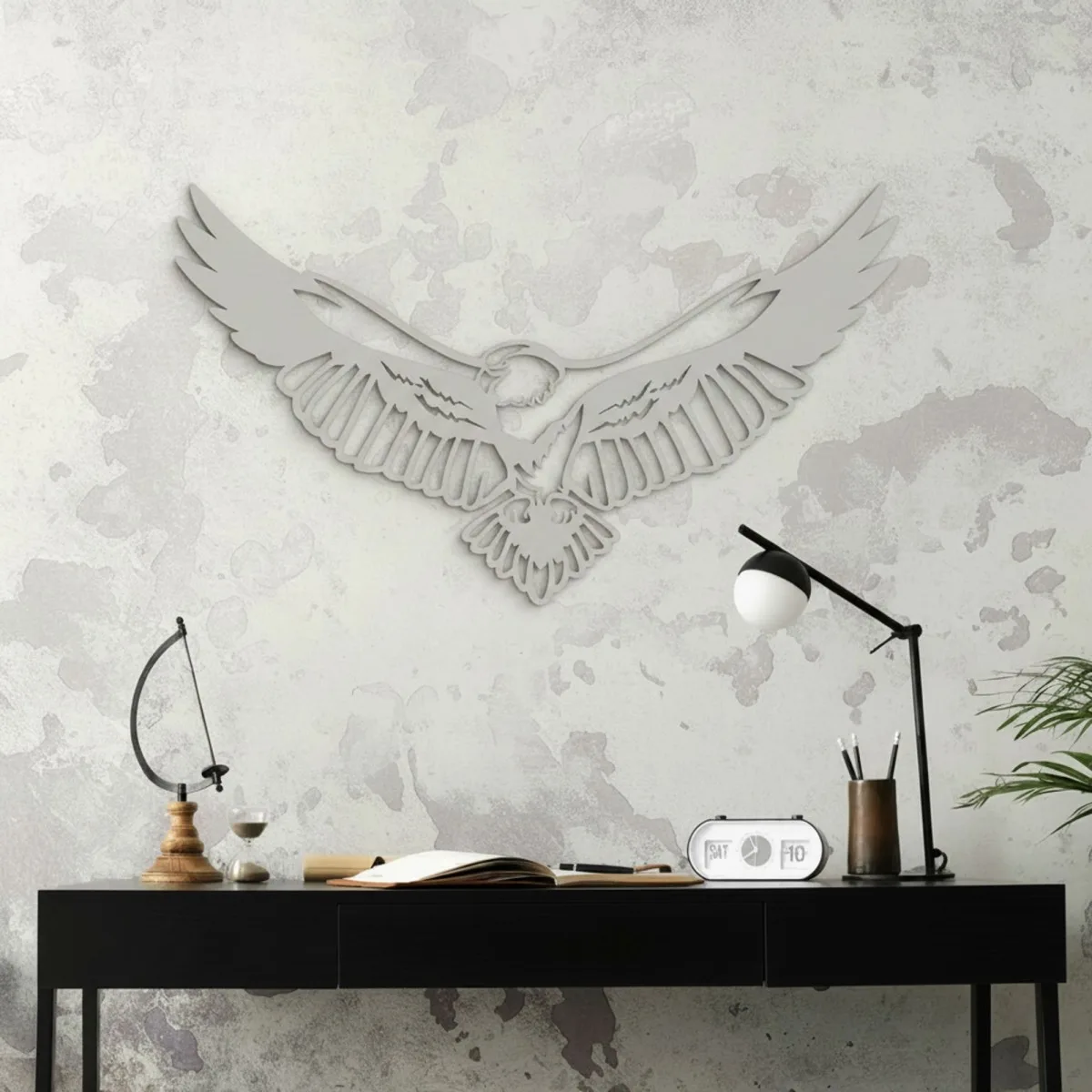 Adler Wanddekoration aus Birken-Sperrholz – Flugender Adler Silhouette