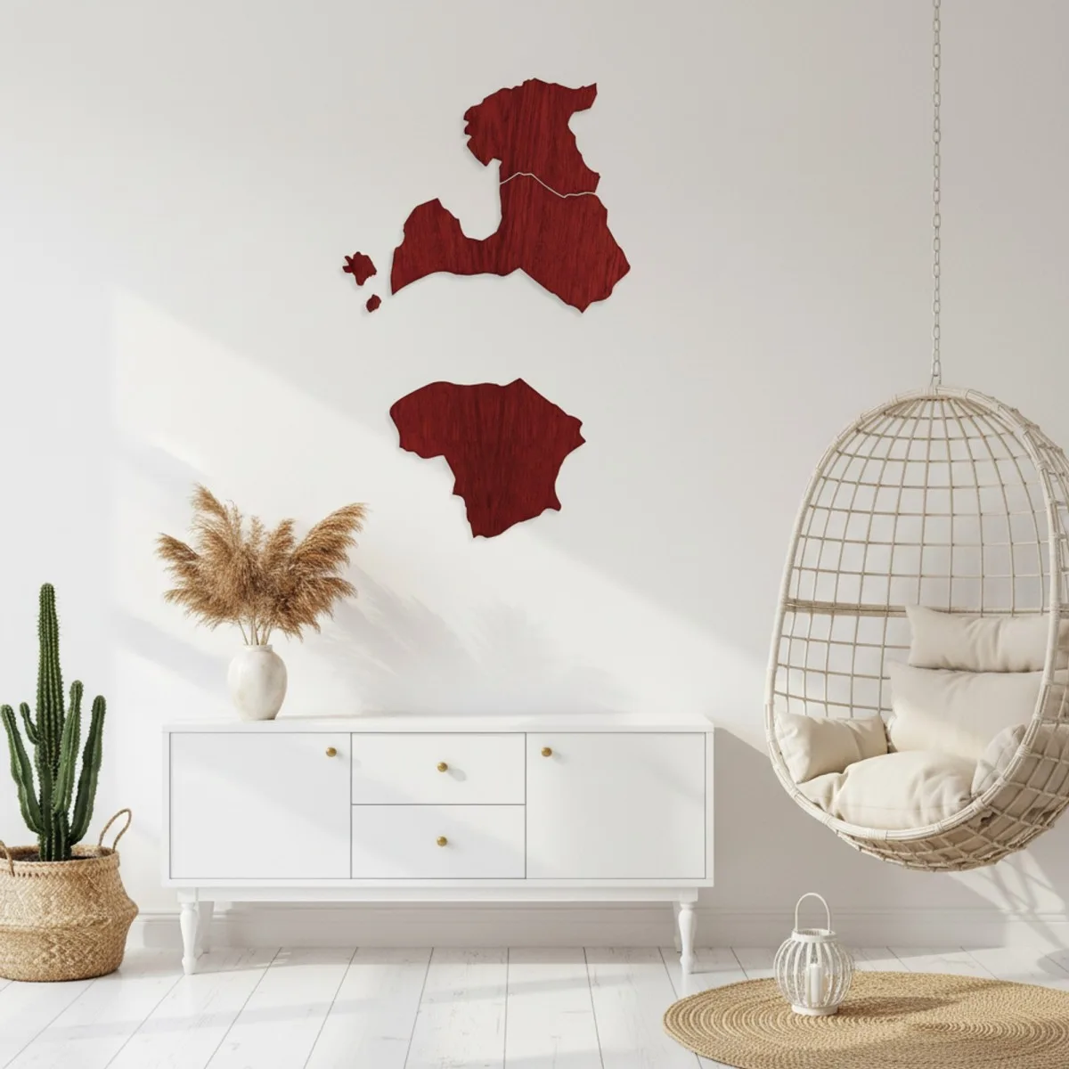 Baltic States Map – Birch Plywood Wooden Wall Decor (2 pieces)
