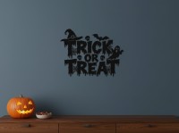 Trick or Treat Wall Decor – Dripping Letters Sign – Birch Plywood 45x35 cm